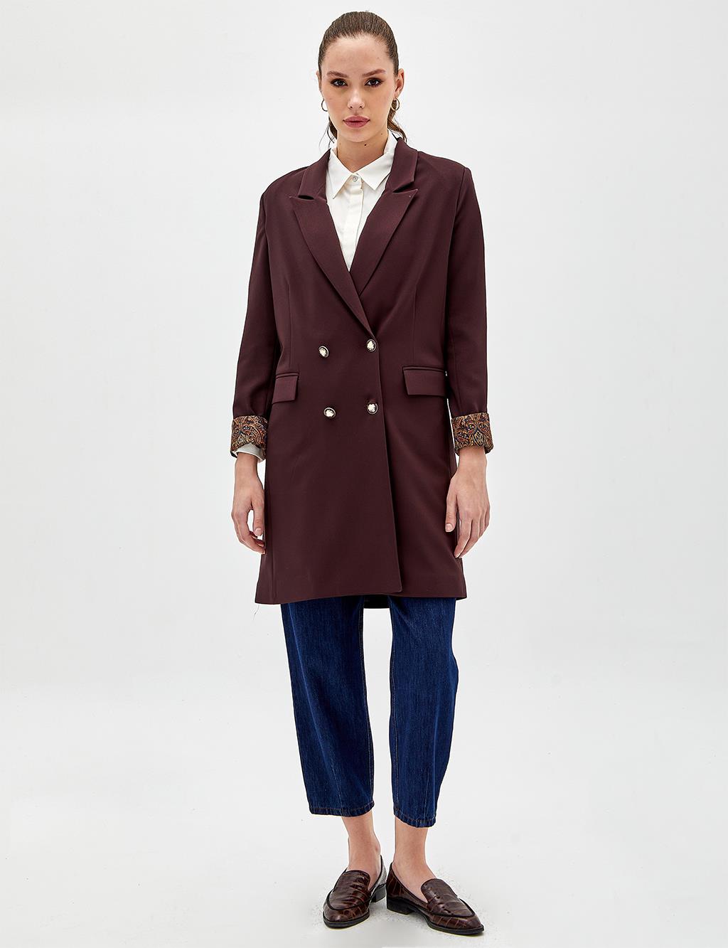 Uzun Etekli Blazer Ceket Kahve