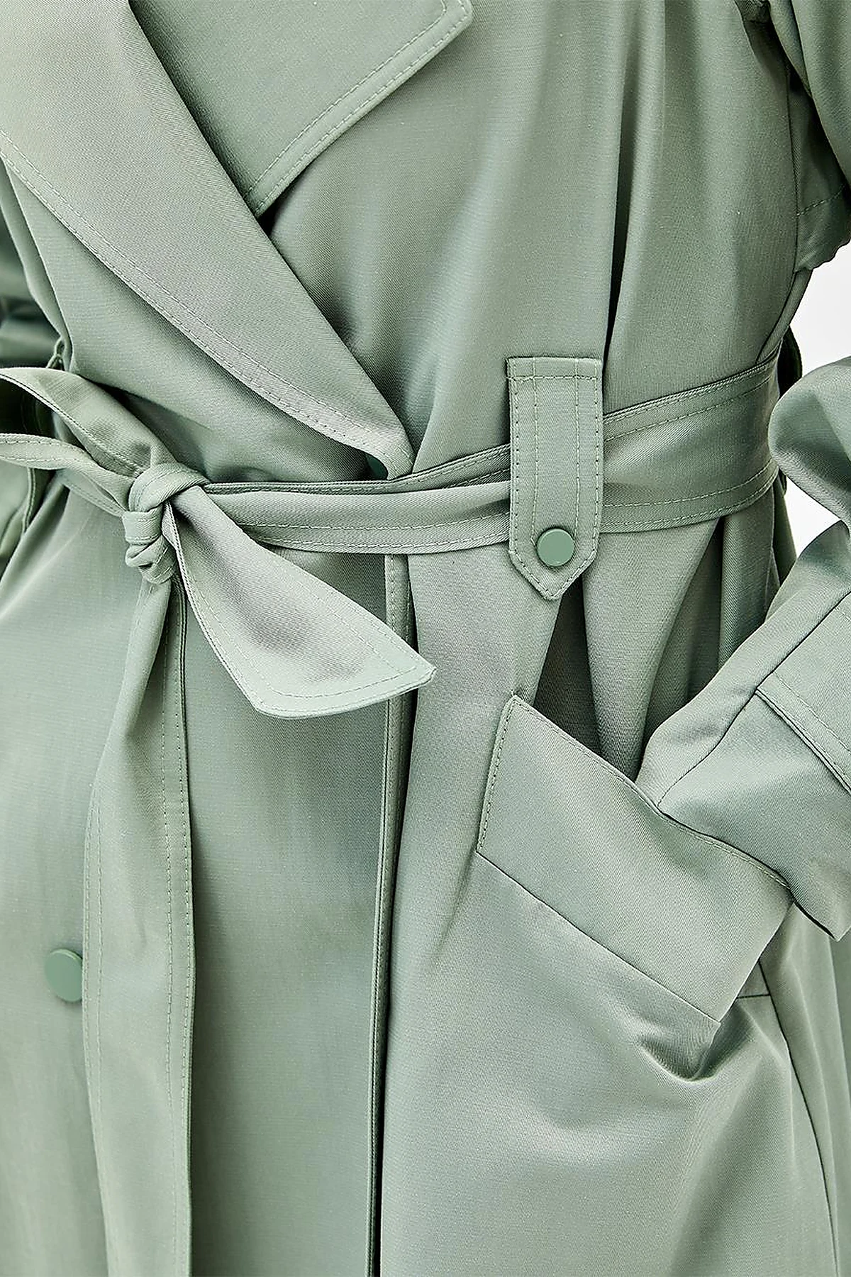 Wide Lapel Trench Coat Ice Green