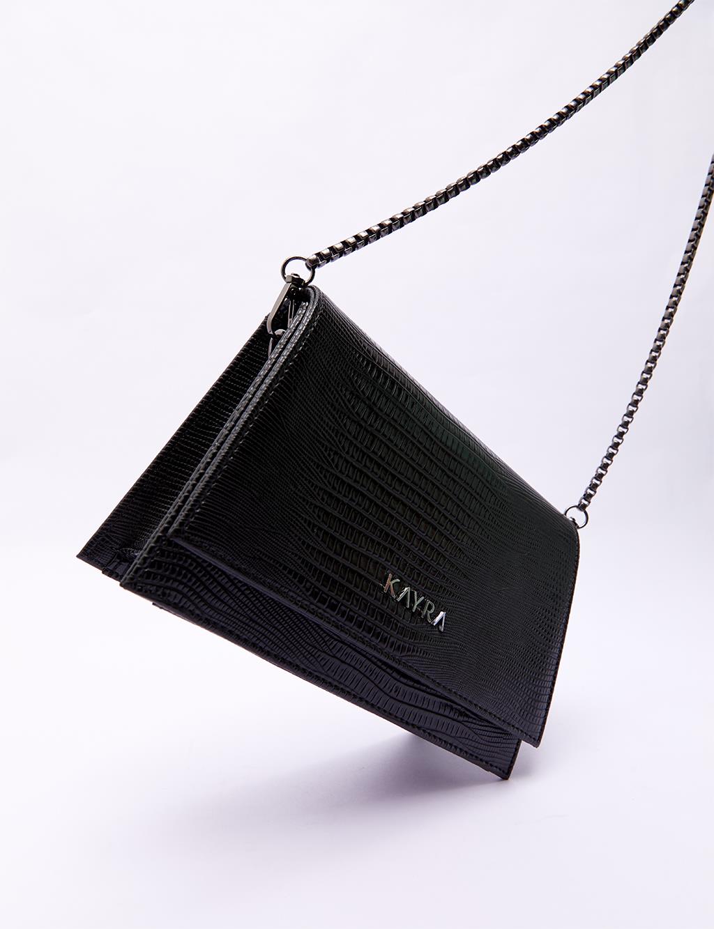 Clamshell Rectangle Bag Black