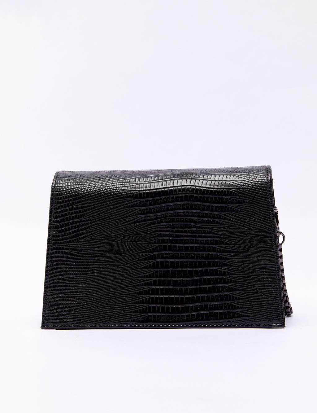 Clamshell Rectangle Bag Black