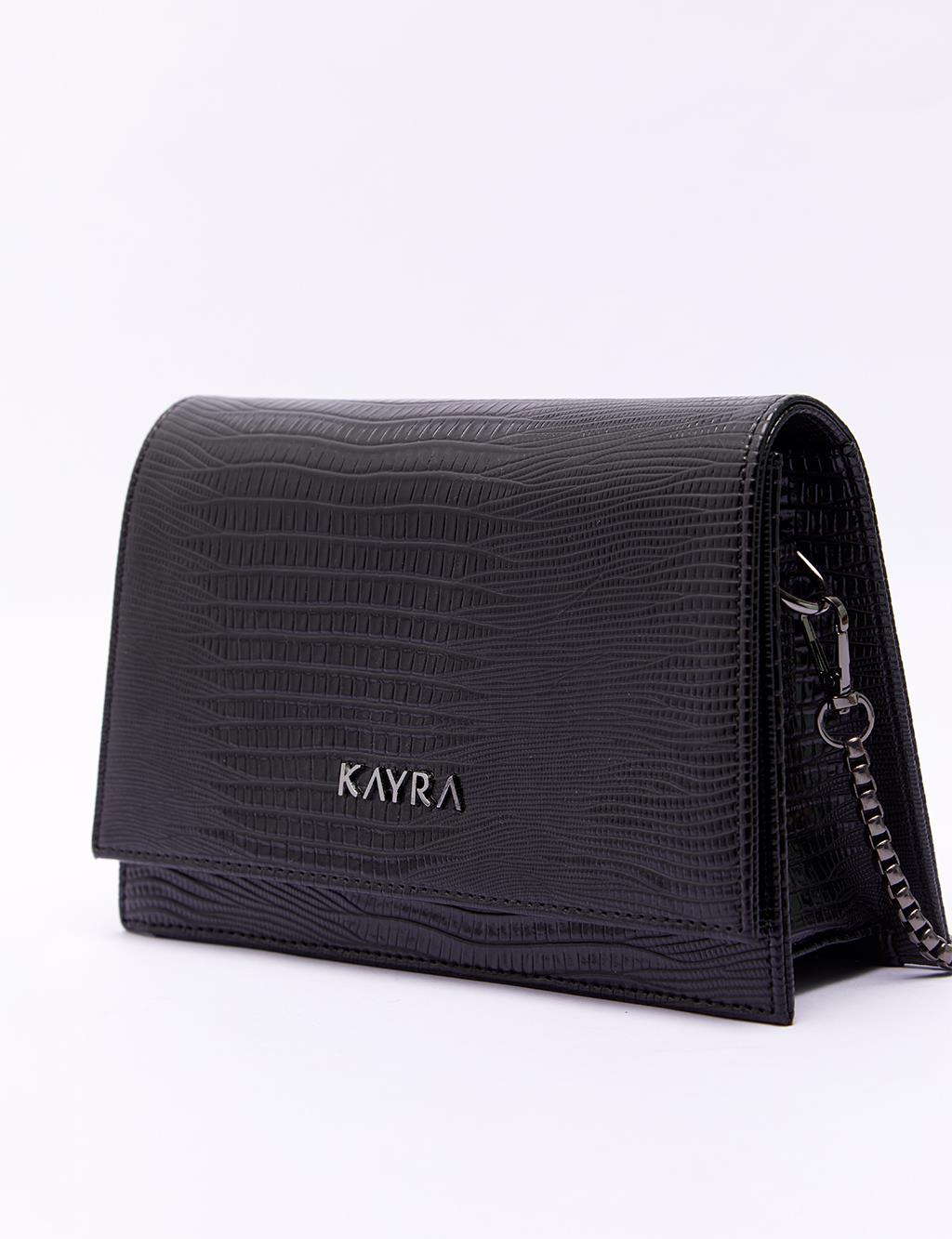 Clamshell Rectangle Bag Black