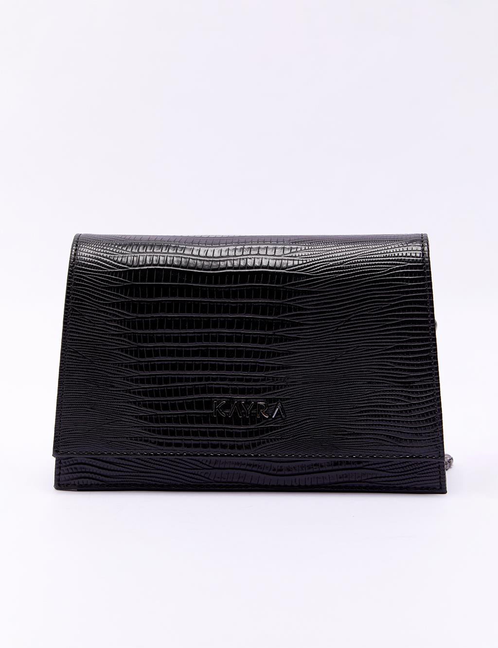 Clamshell Rectangle Bag Black