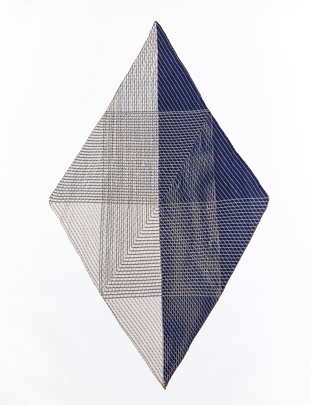 Pleated Foulard Navy