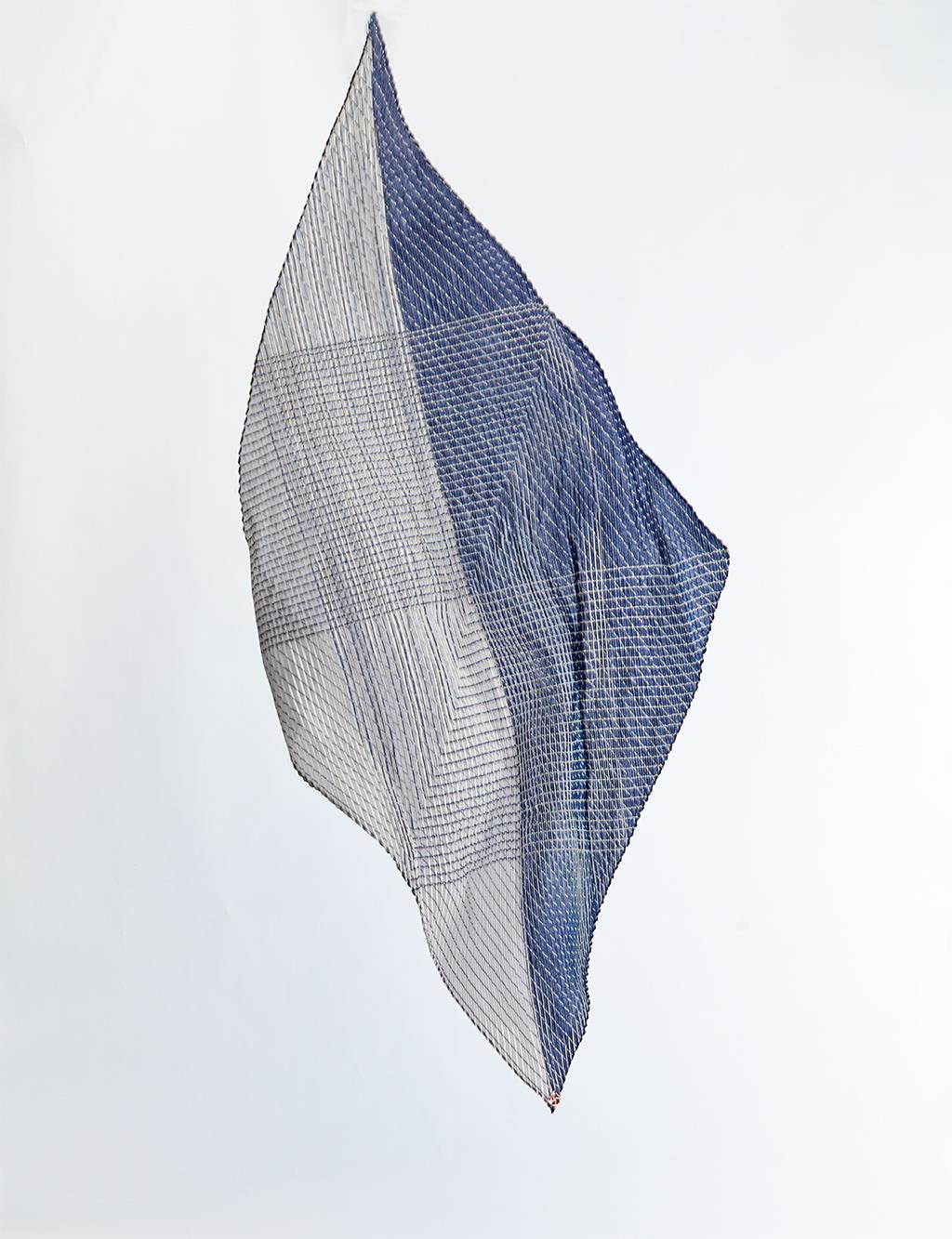 Pleated Foulard Navy