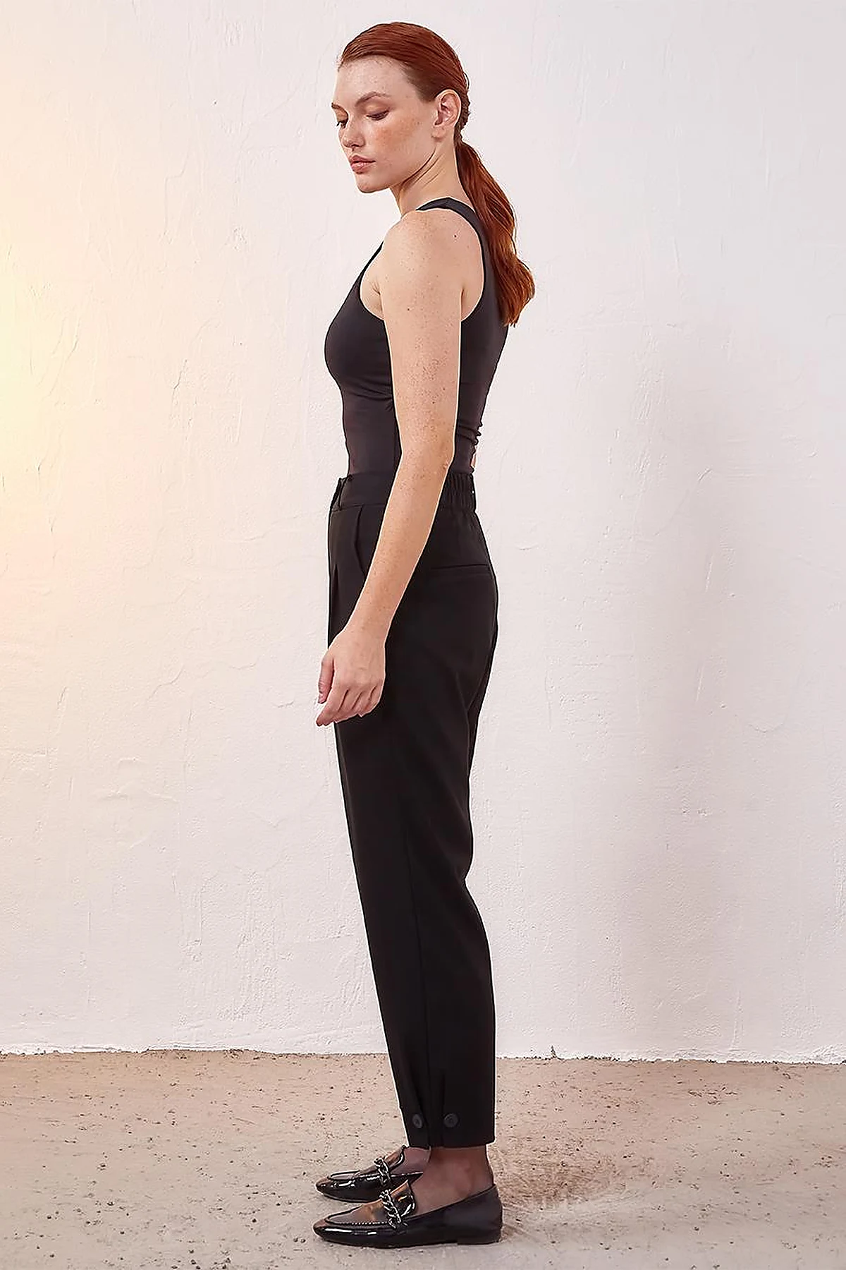 Pleated Pants Black