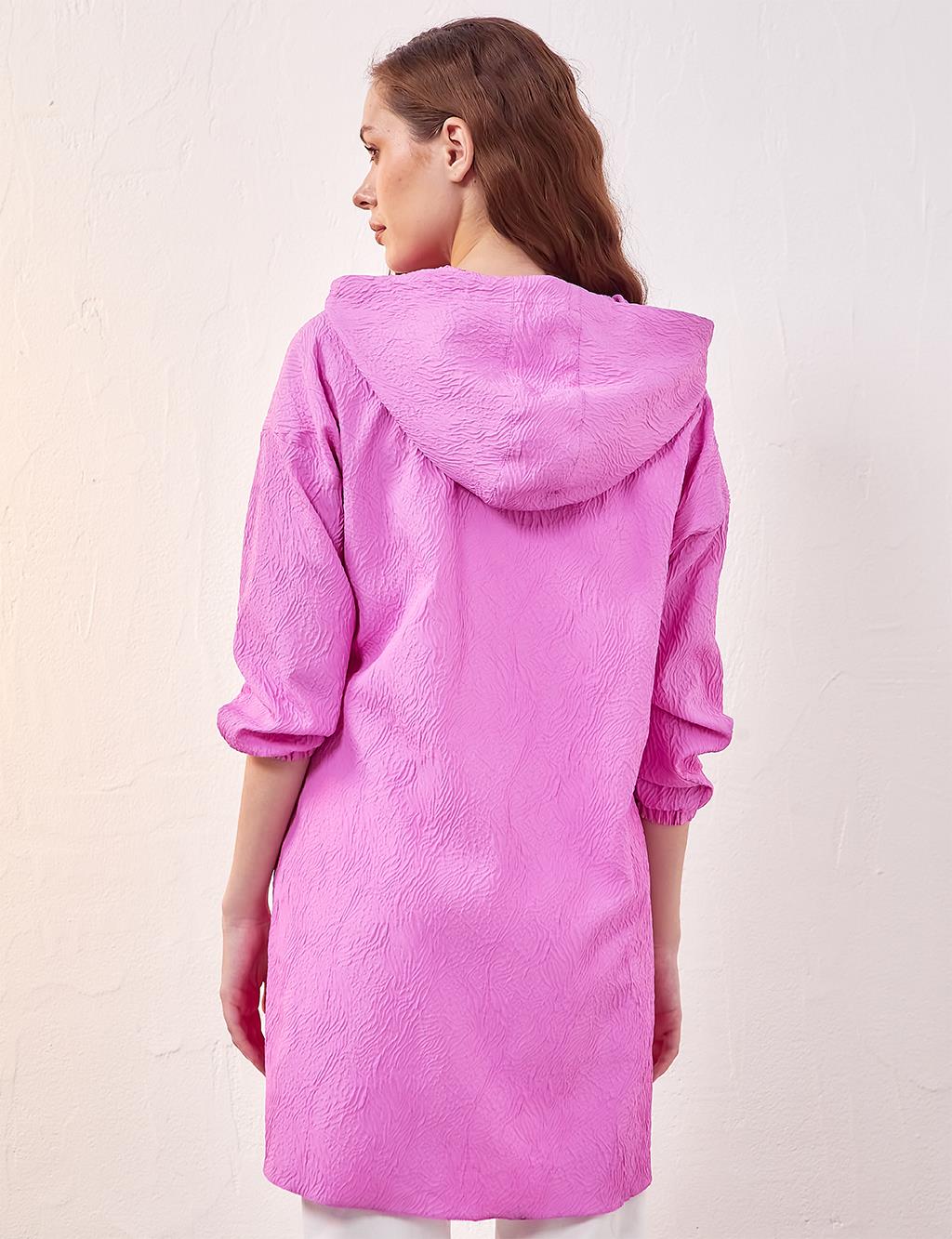 Relief Pattern Sweatshirt Candy Pink