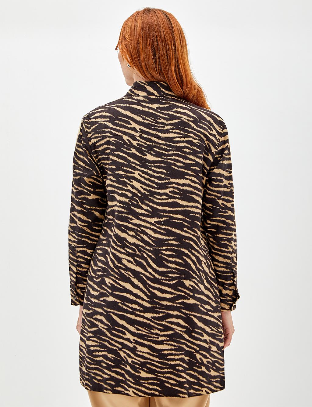 Tiger Pattern Tunic Black