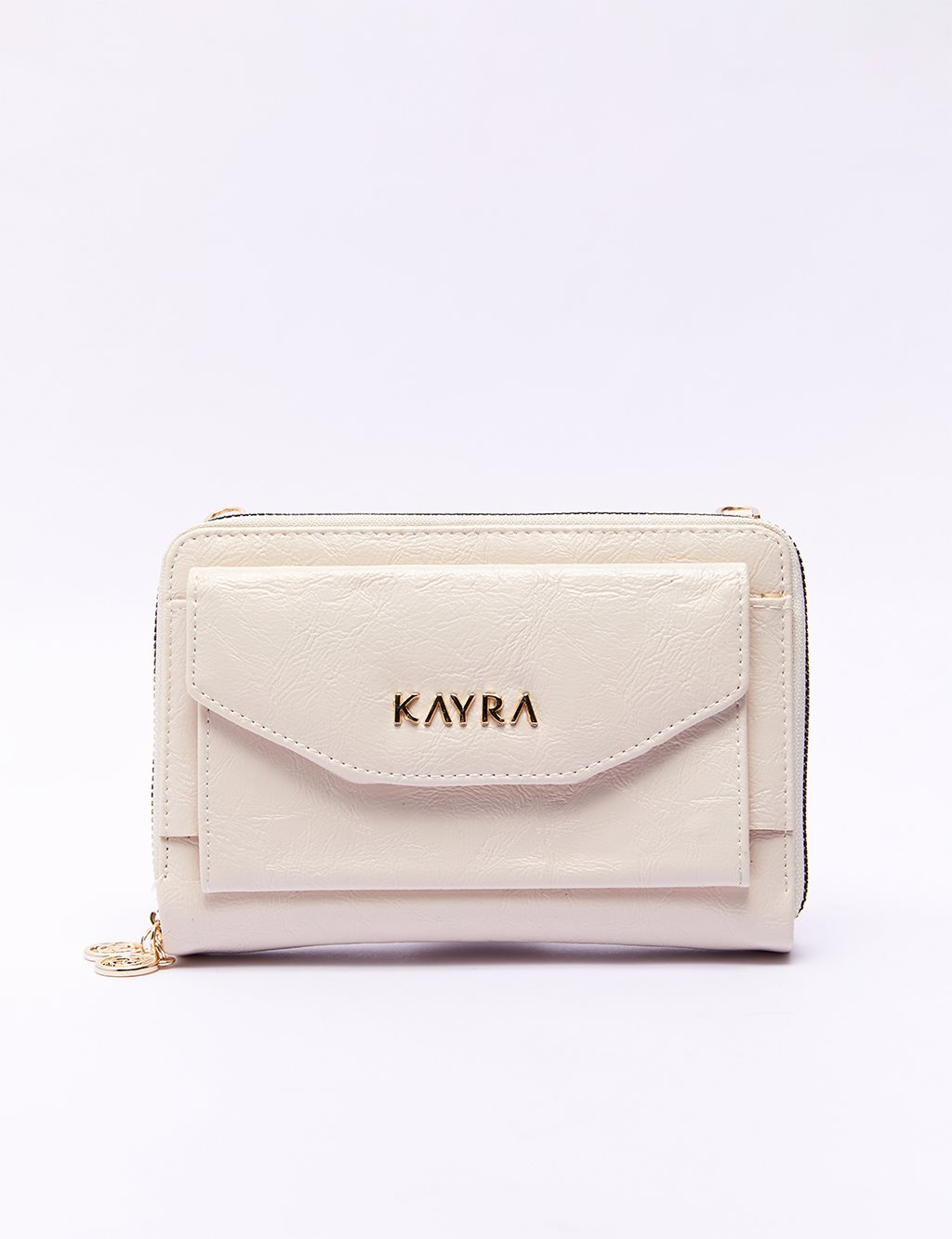 Double Compartment Bag Wallet Cream