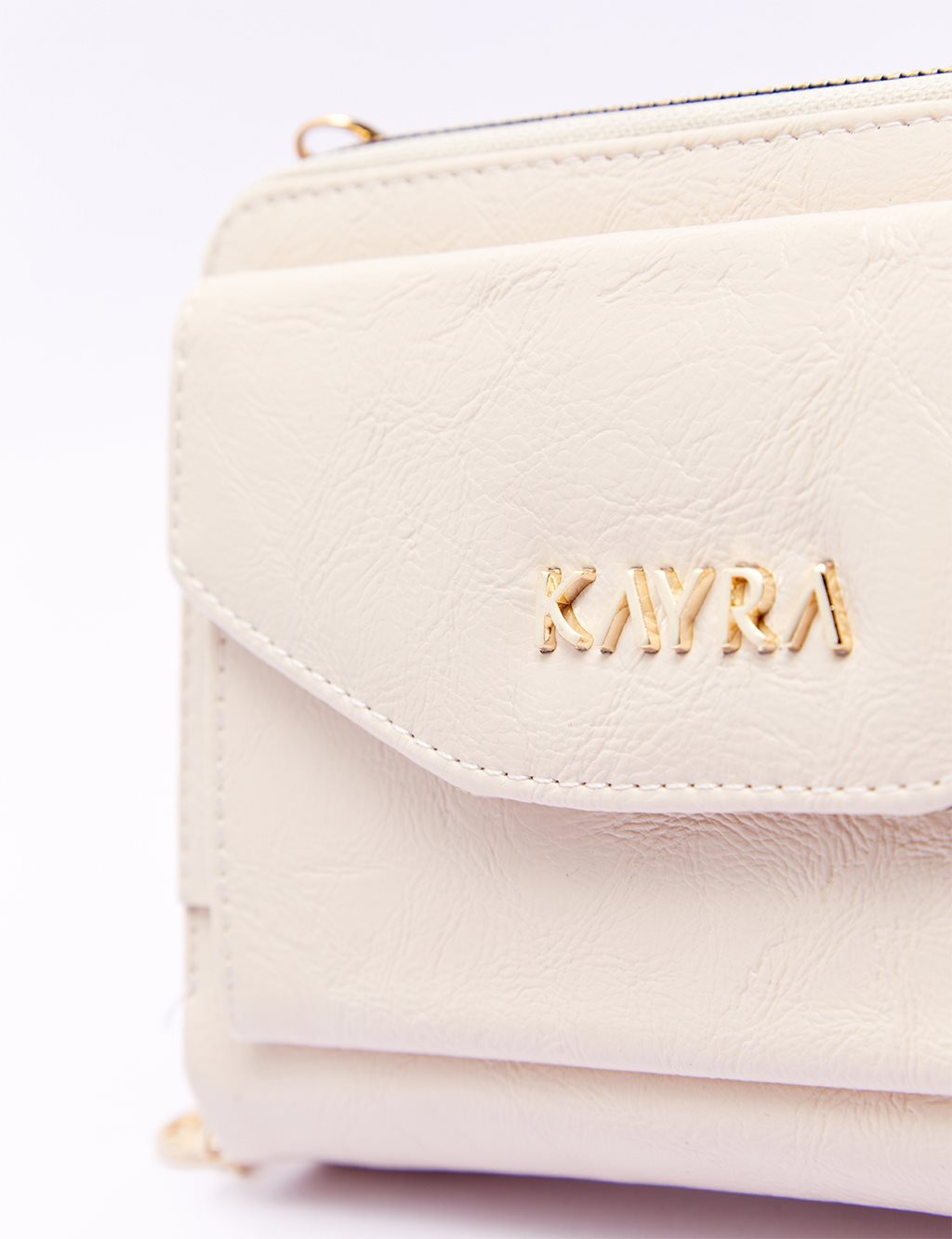 Double Compartment Bag Wallet Cream