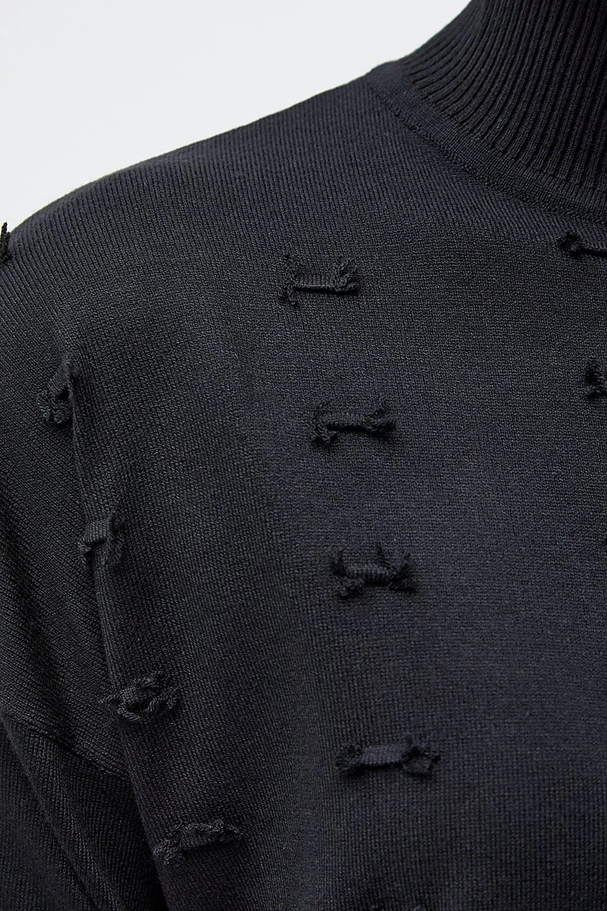 Decorative Tasseled Knitwear Tunic Black