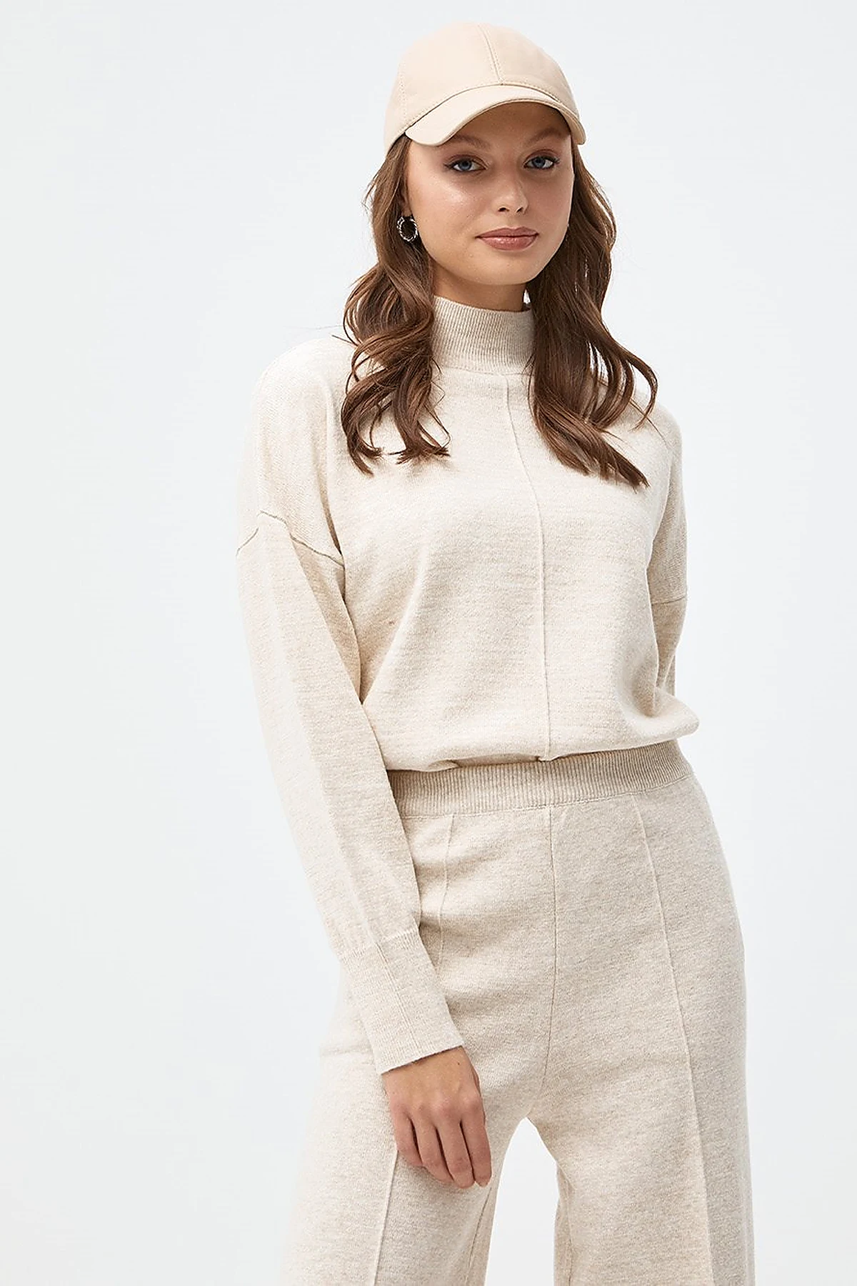 Wide Leg Knitwear Pants Stone