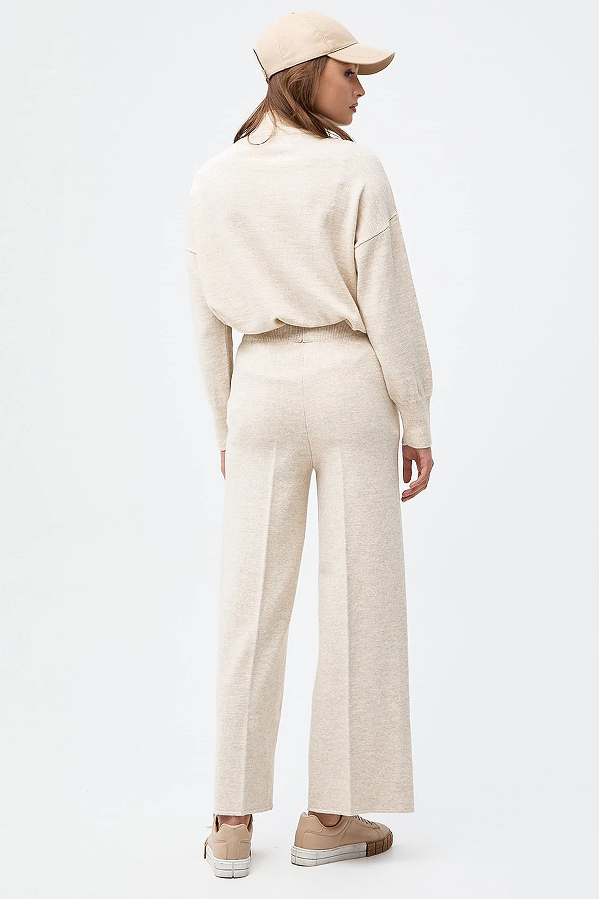 Wide Leg Knitwear Pants Stone
