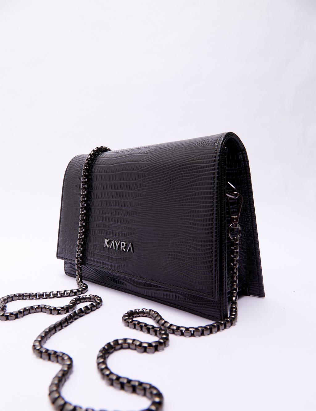 Clamshell Rectangle Bag Black