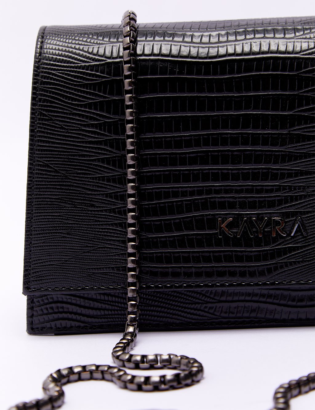 Clamshell Rectangle Bag Black