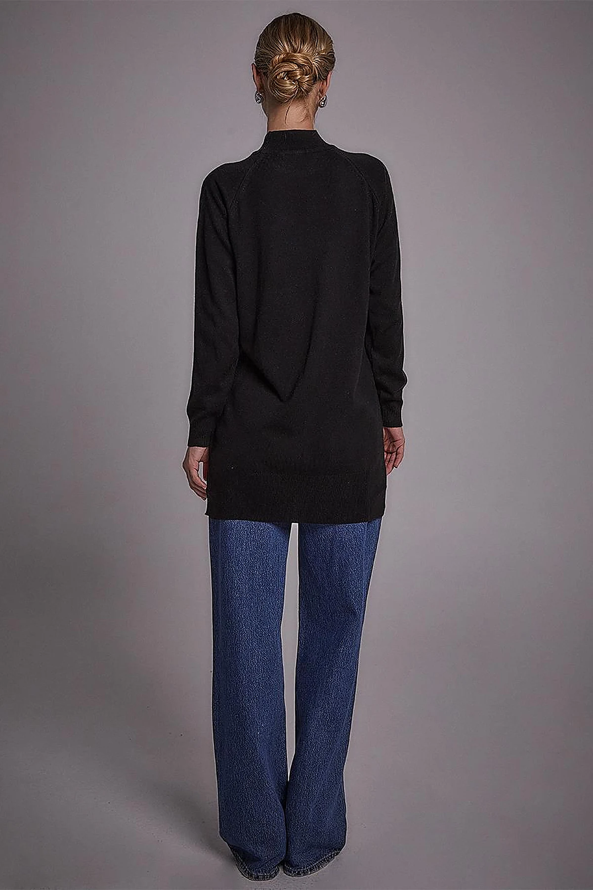 Half Turtleneck Knitwear Tunic Black