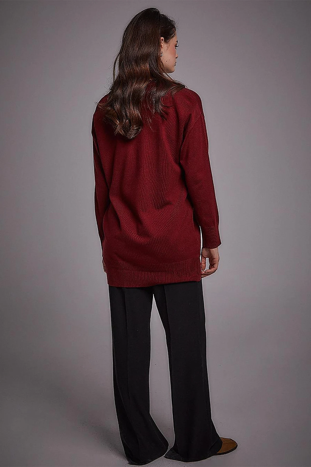 Basic Knitwear Cardigan Claret Red