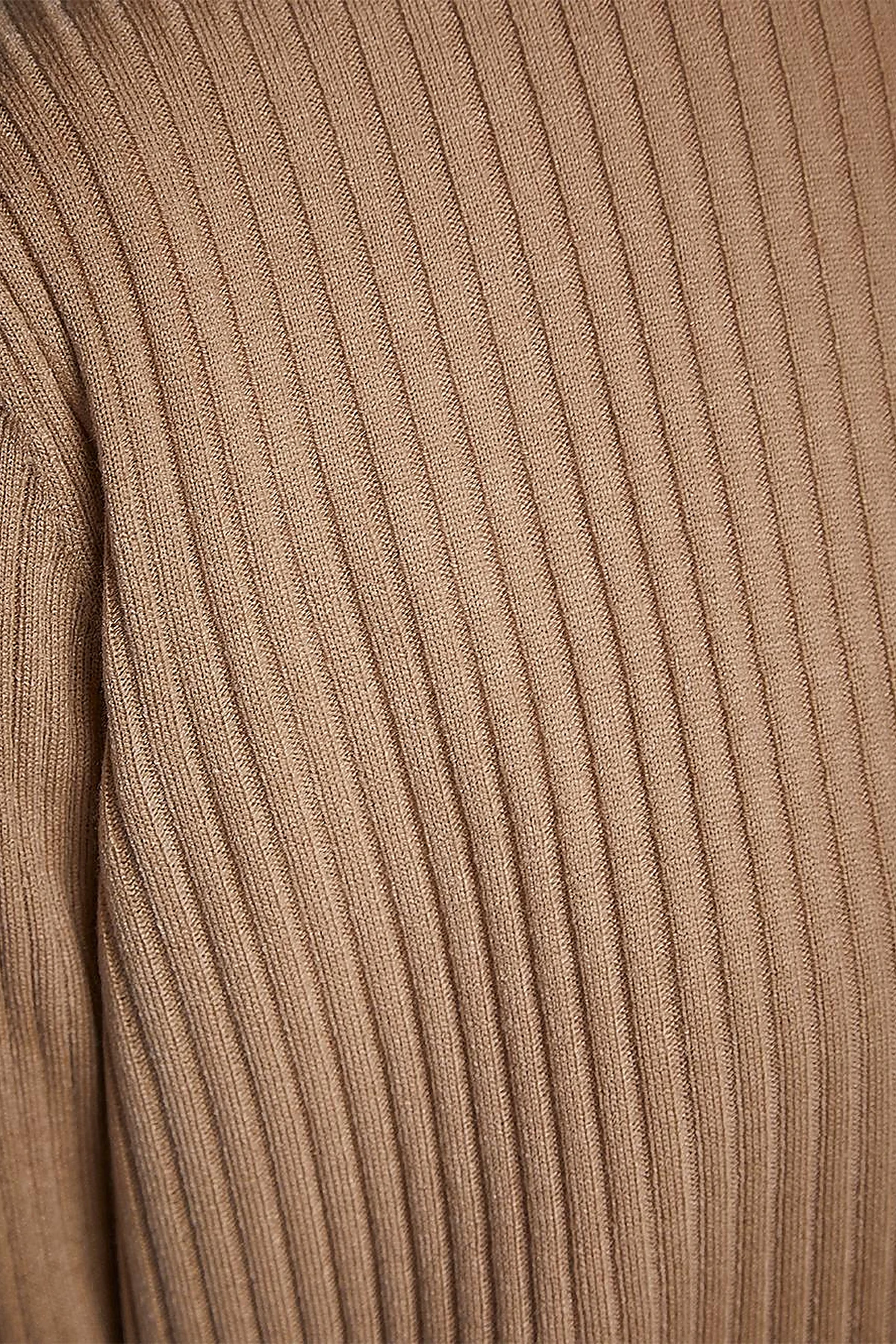 Zero Collar Ribbed Knitted Sweater Stone