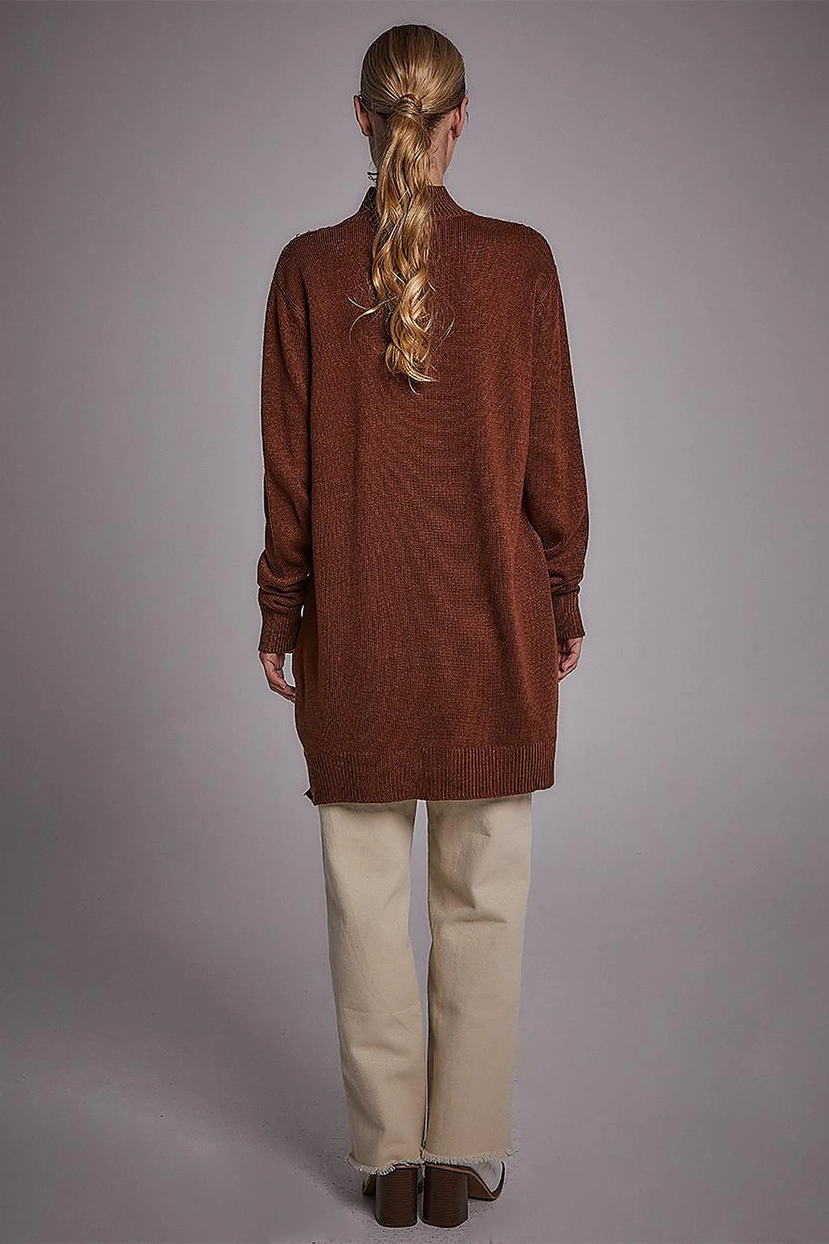 Stoned Knitwear Tunic Brown