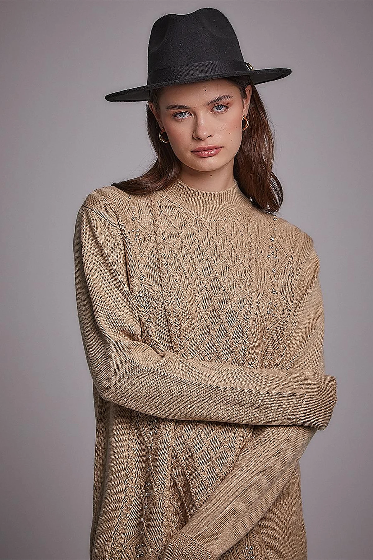 Stoned Knitwear Tunic Dark Stone