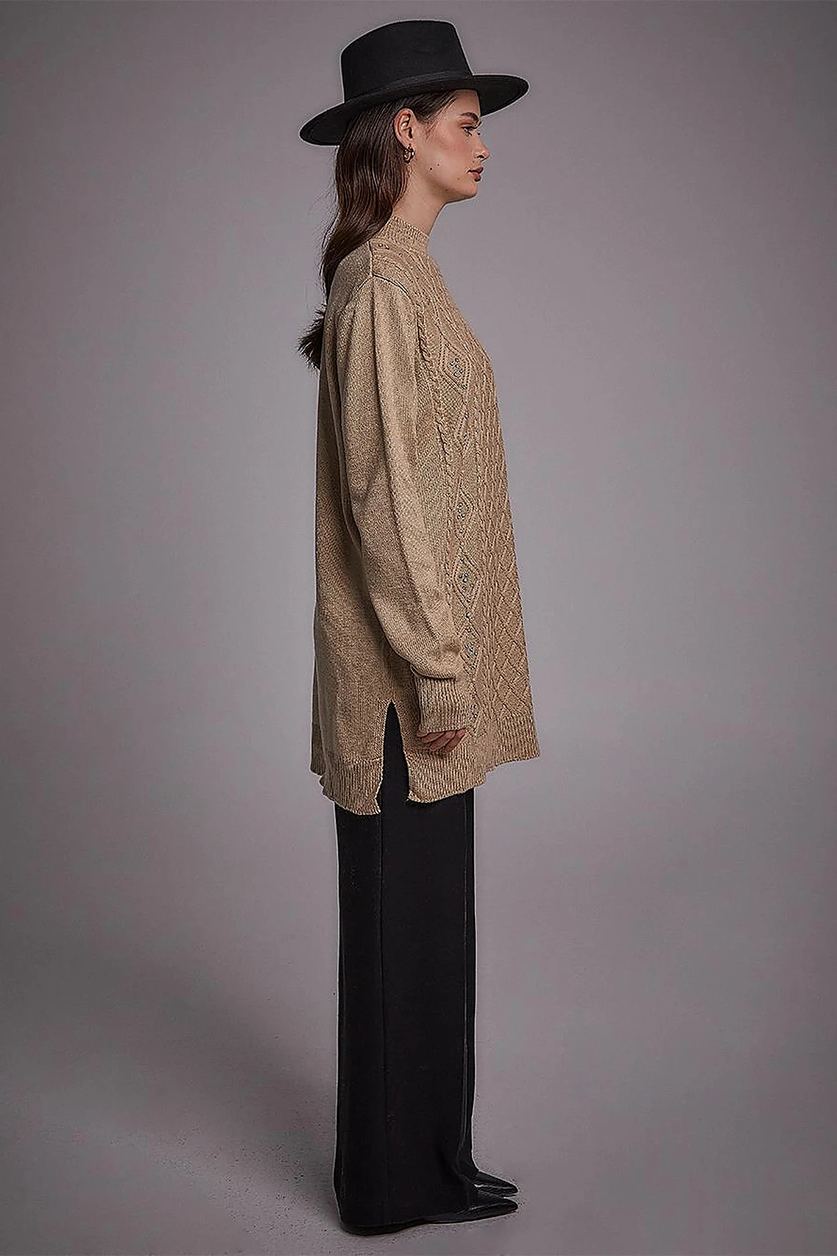 Stoned Knitwear Tunic Dark Stone