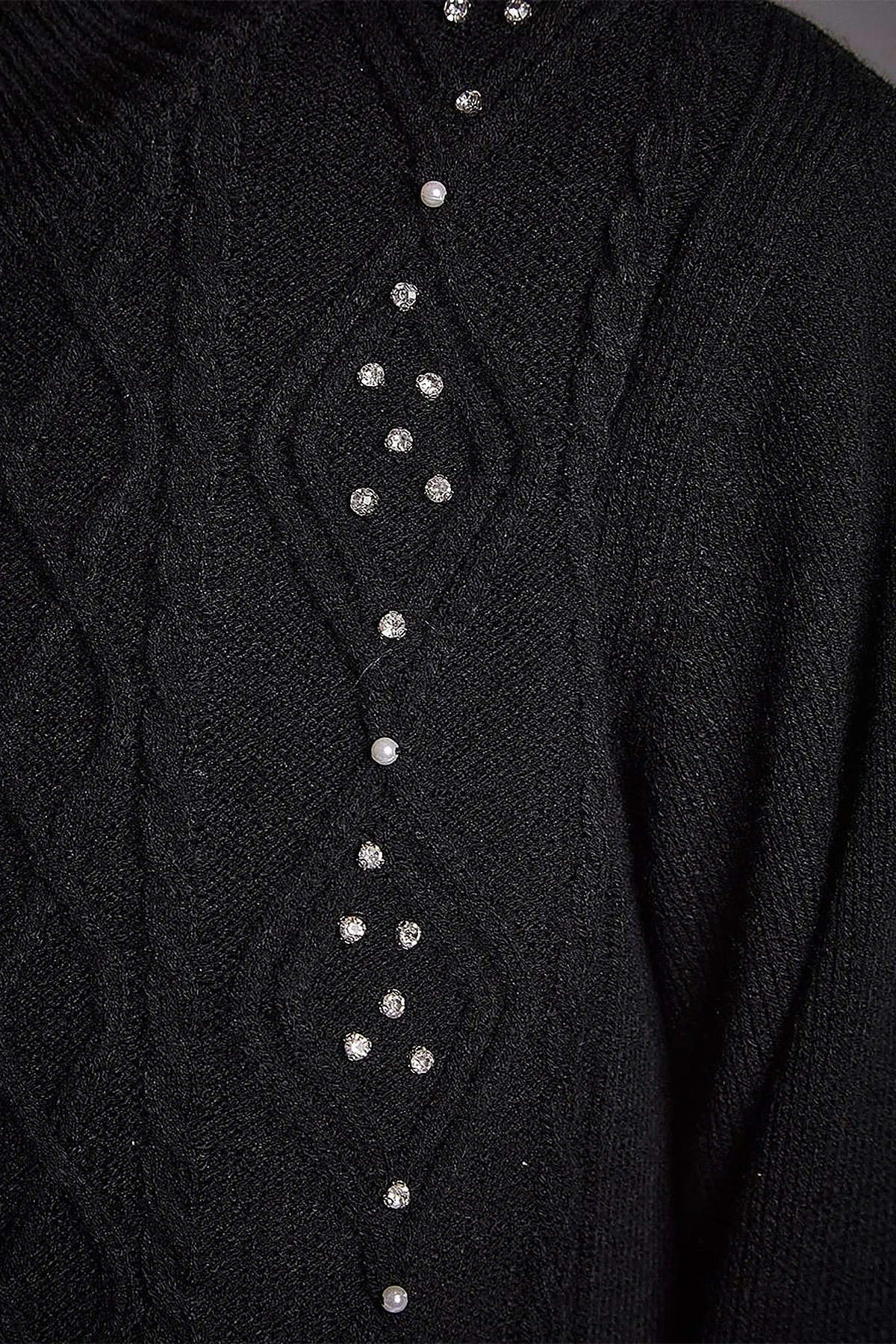 Stoned Knitwear Tunic Black