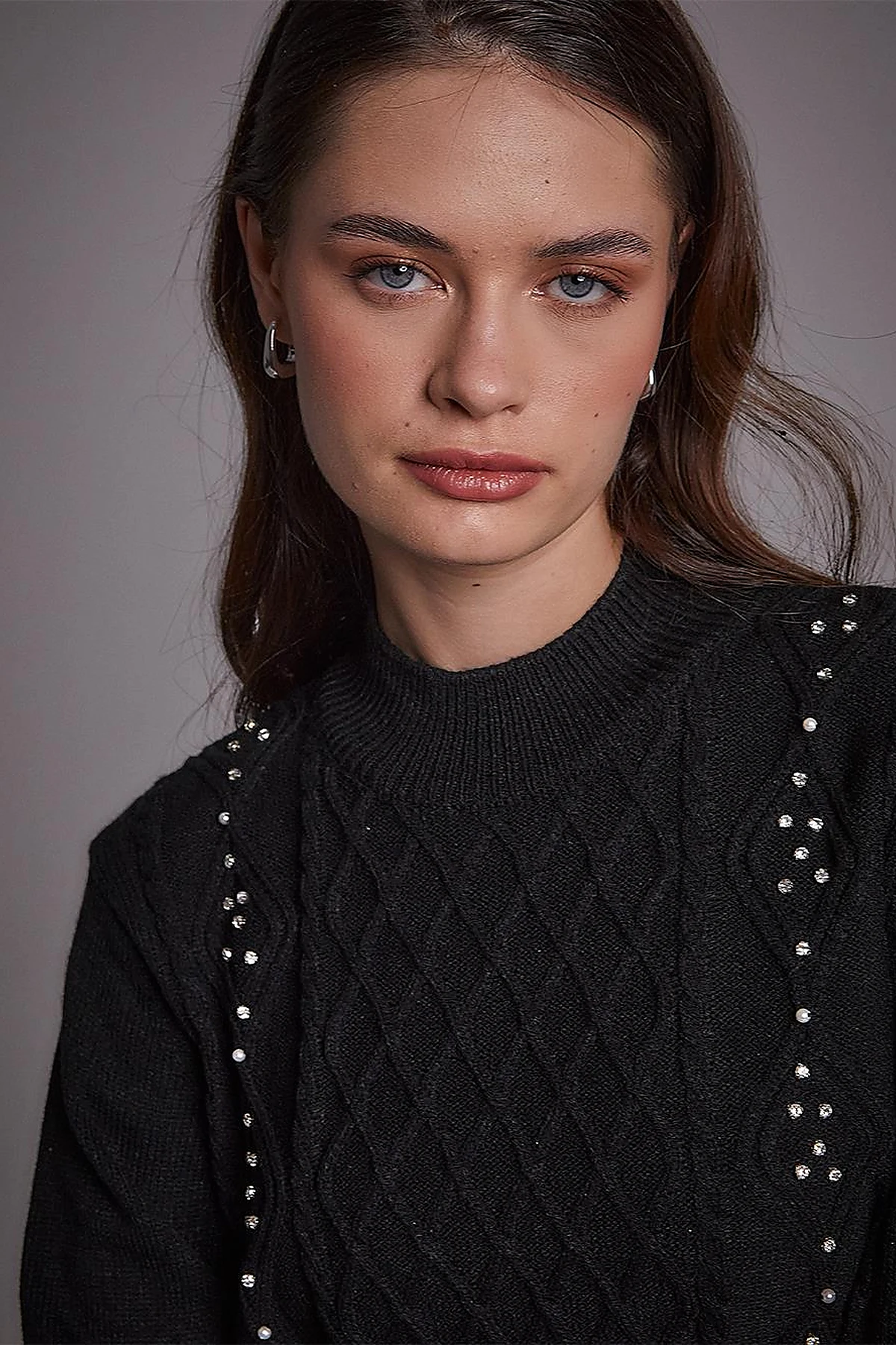 Stoned Knitwear Tunic Black