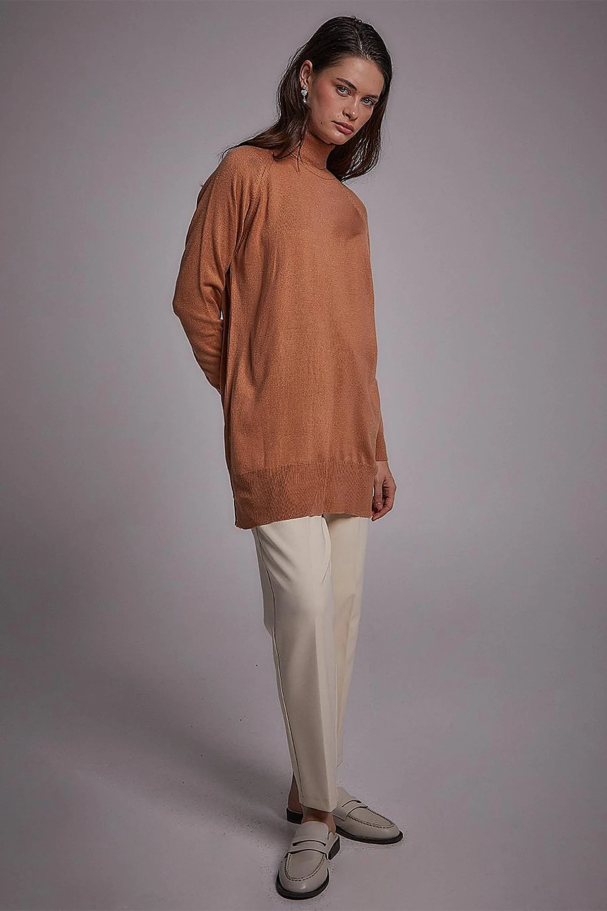 Turtleneck Knitwear Sweater Salmon