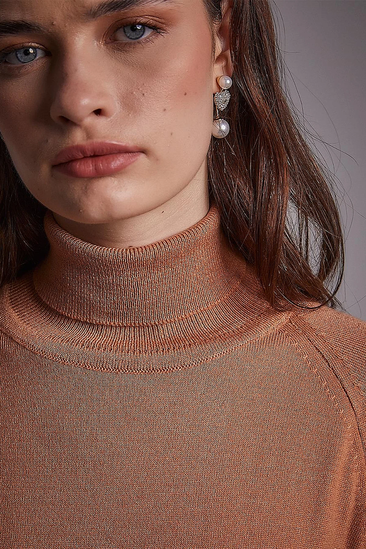 Turtleneck Knitwear Sweater Salmon