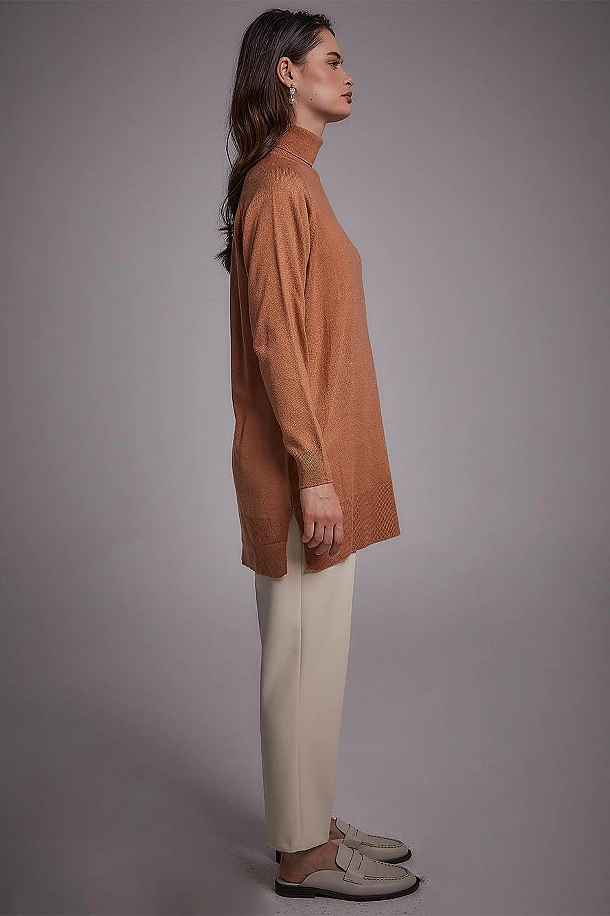Turtleneck Knitwear Sweater Salmon