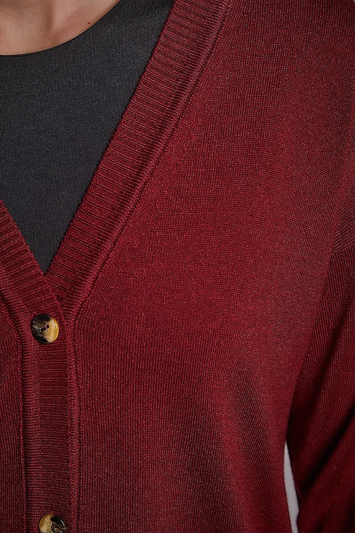 Basic Knitwear Cardigan Claret Red