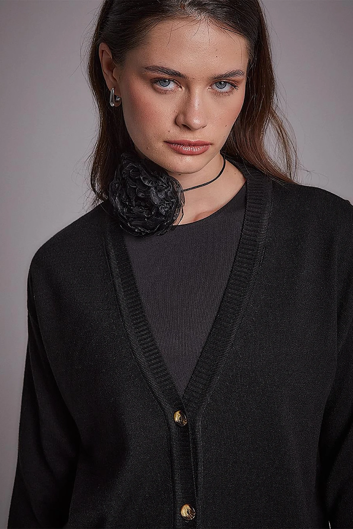 Basic Knitwear Cardigan Black