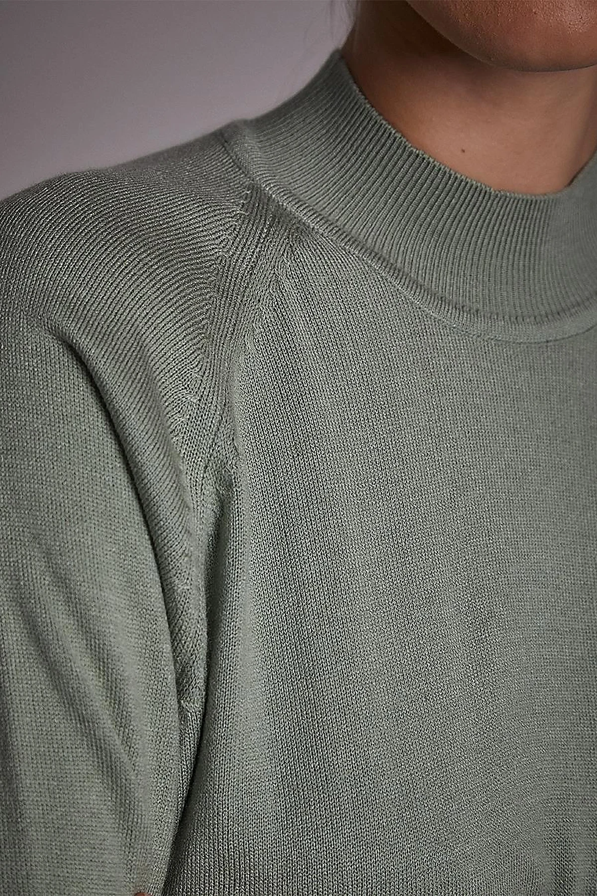 Half Turtleneck Knitwear Tunic Moss Green