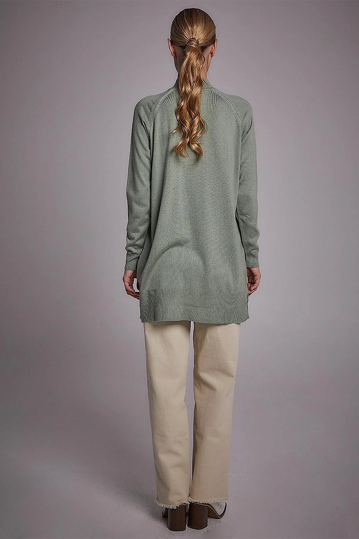 Half Turtleneck Knitwear Tunic Moss Green