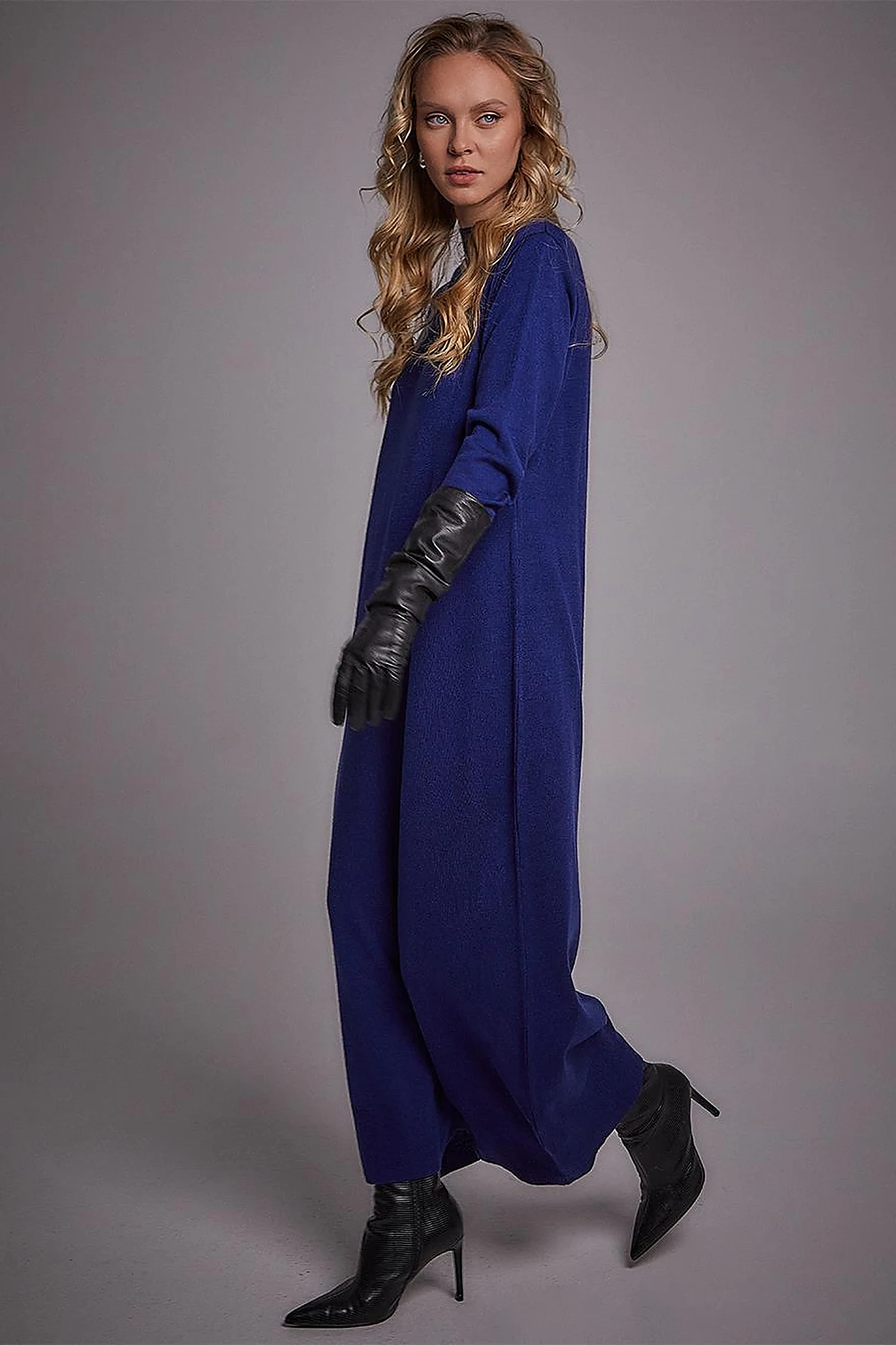 Half Turtleneck Knitwear Dress Indigo