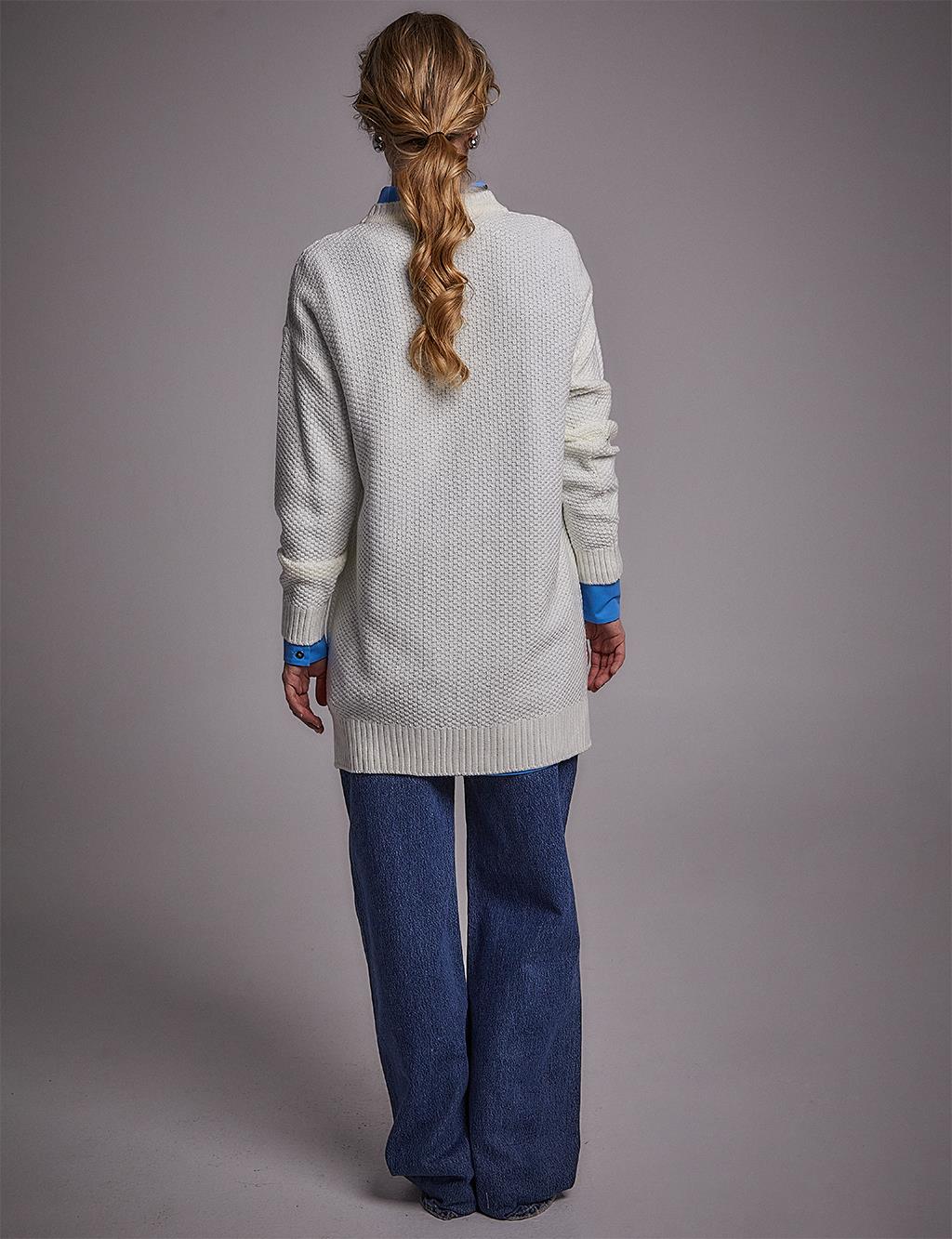 Crew Neck Knitwear Tunic Ecru