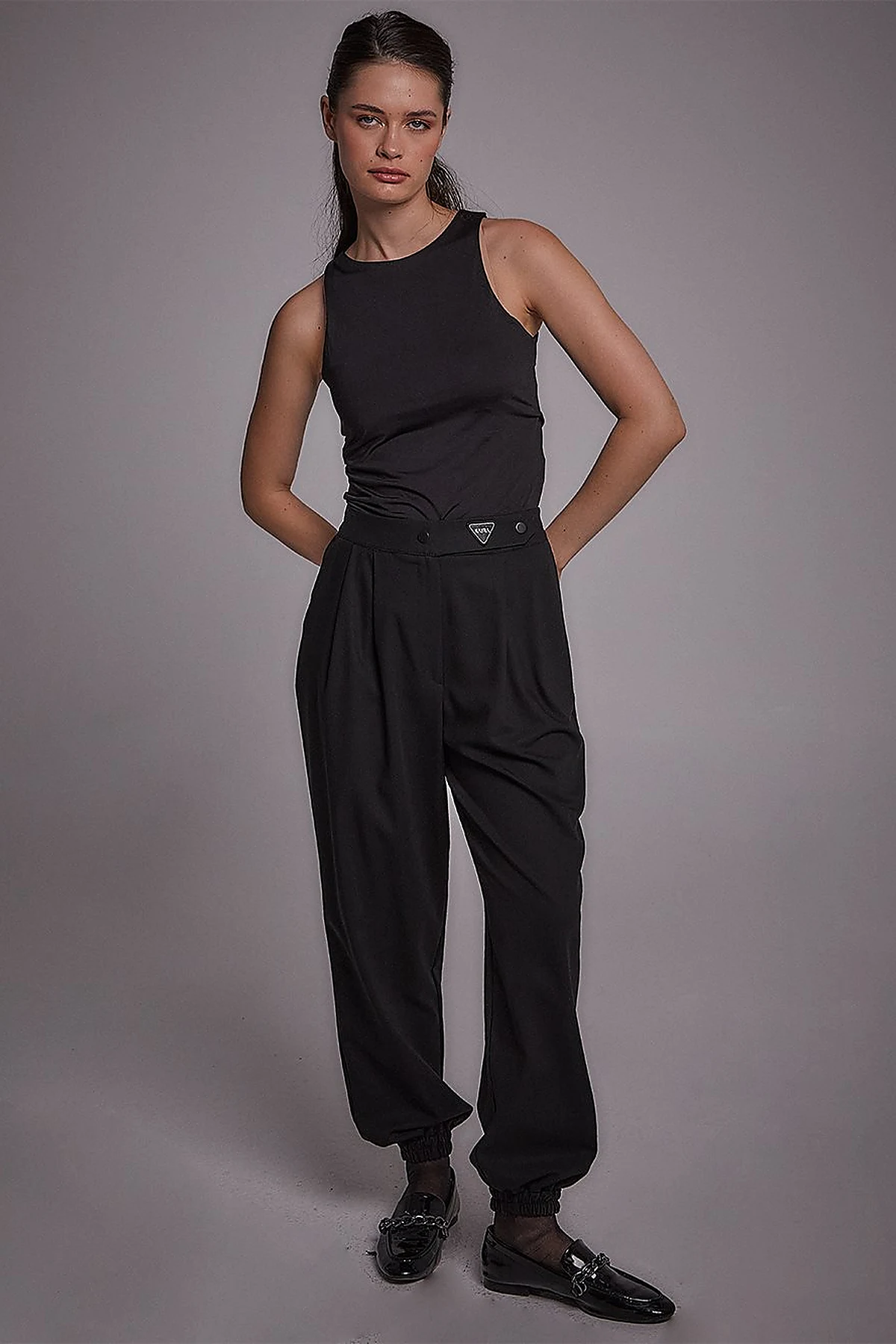 Beli Lastikli Jogger Pantolon Siyah