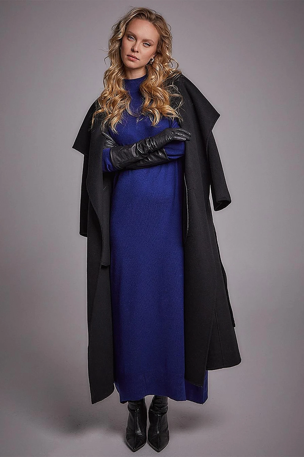 Half Turtleneck Knitwear Dress Indigo