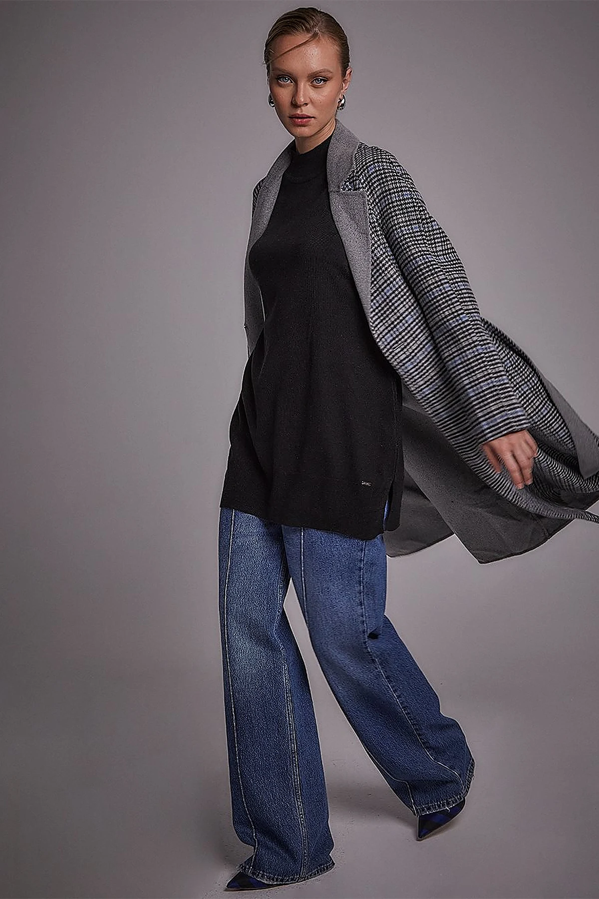 Premium Wool Belted Coat Grey