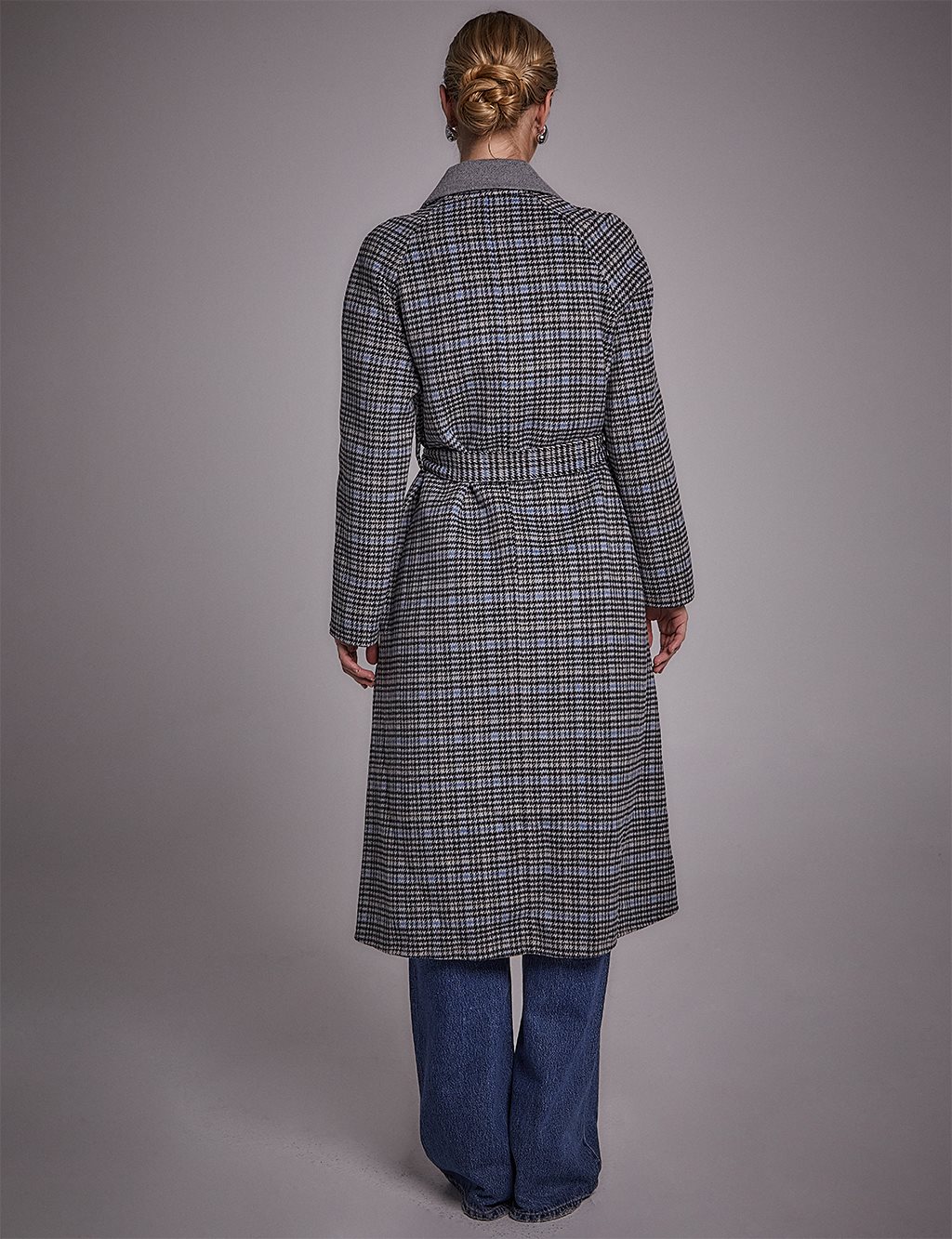 Premium Wool Belted Coat Grey