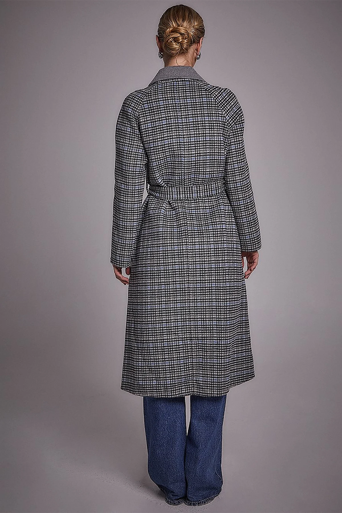 Premium Wool Belted Coat Grey