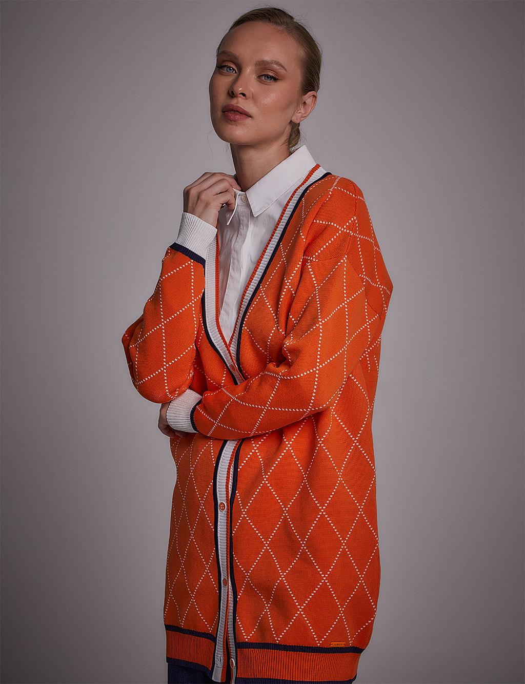 Baklava Sliced Knitwear Cardigan Orange