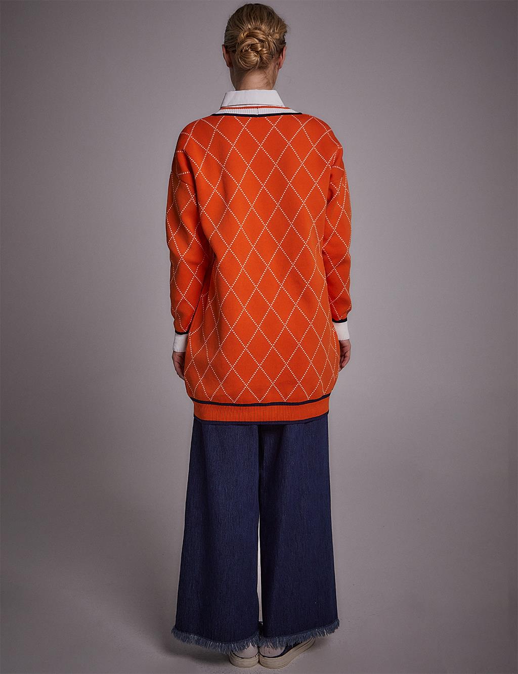 Baklava Sliced Knitwear Cardigan Orange