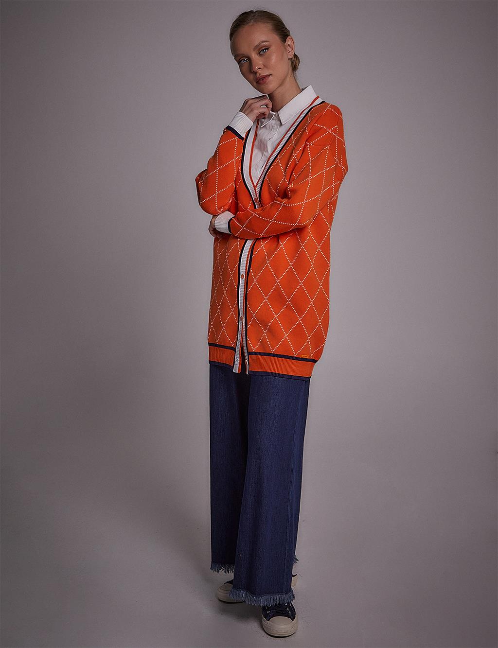 Baklava Sliced Knitwear Cardigan Orange