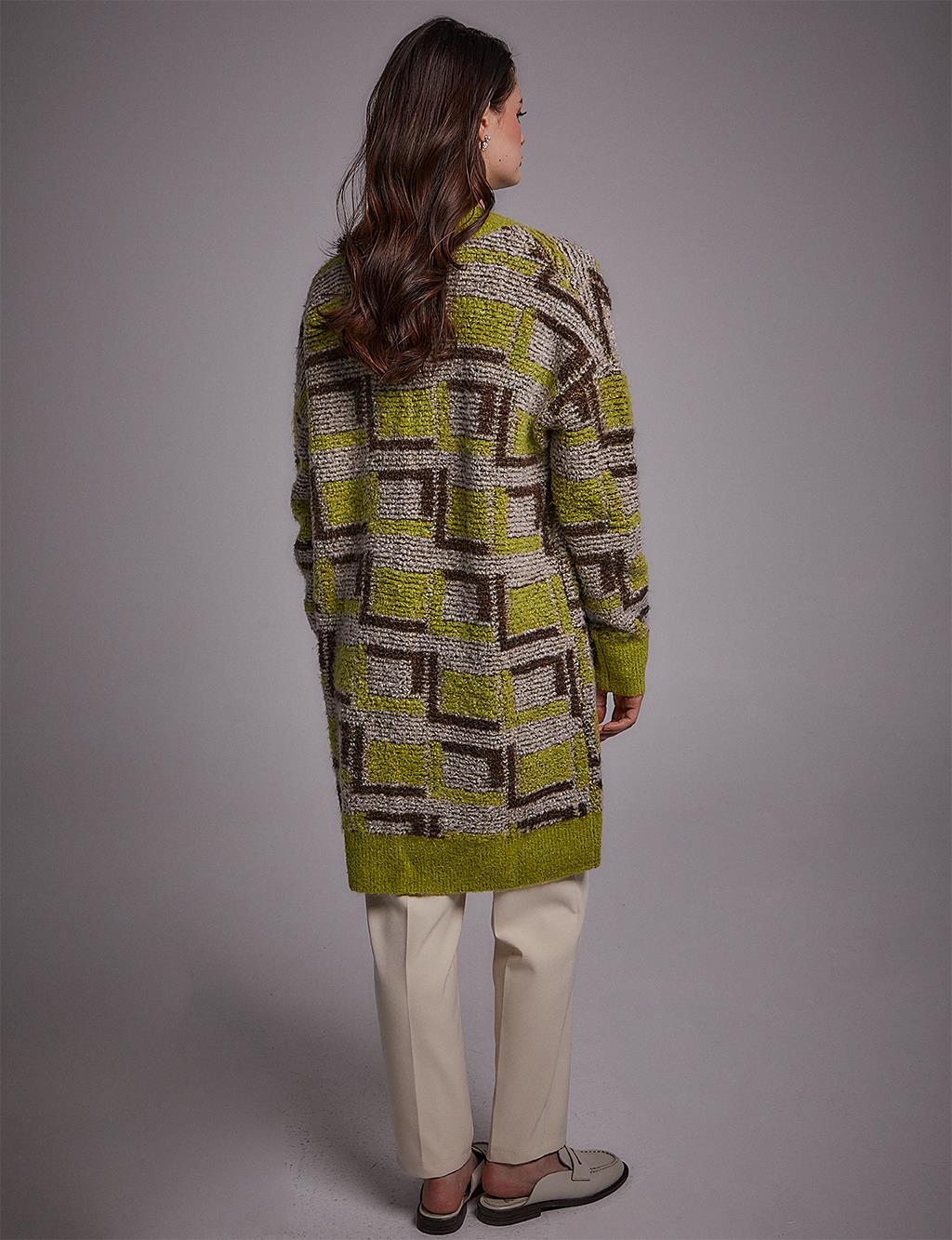 Exclusive Alpaca Wool Cardigan Beige-Green