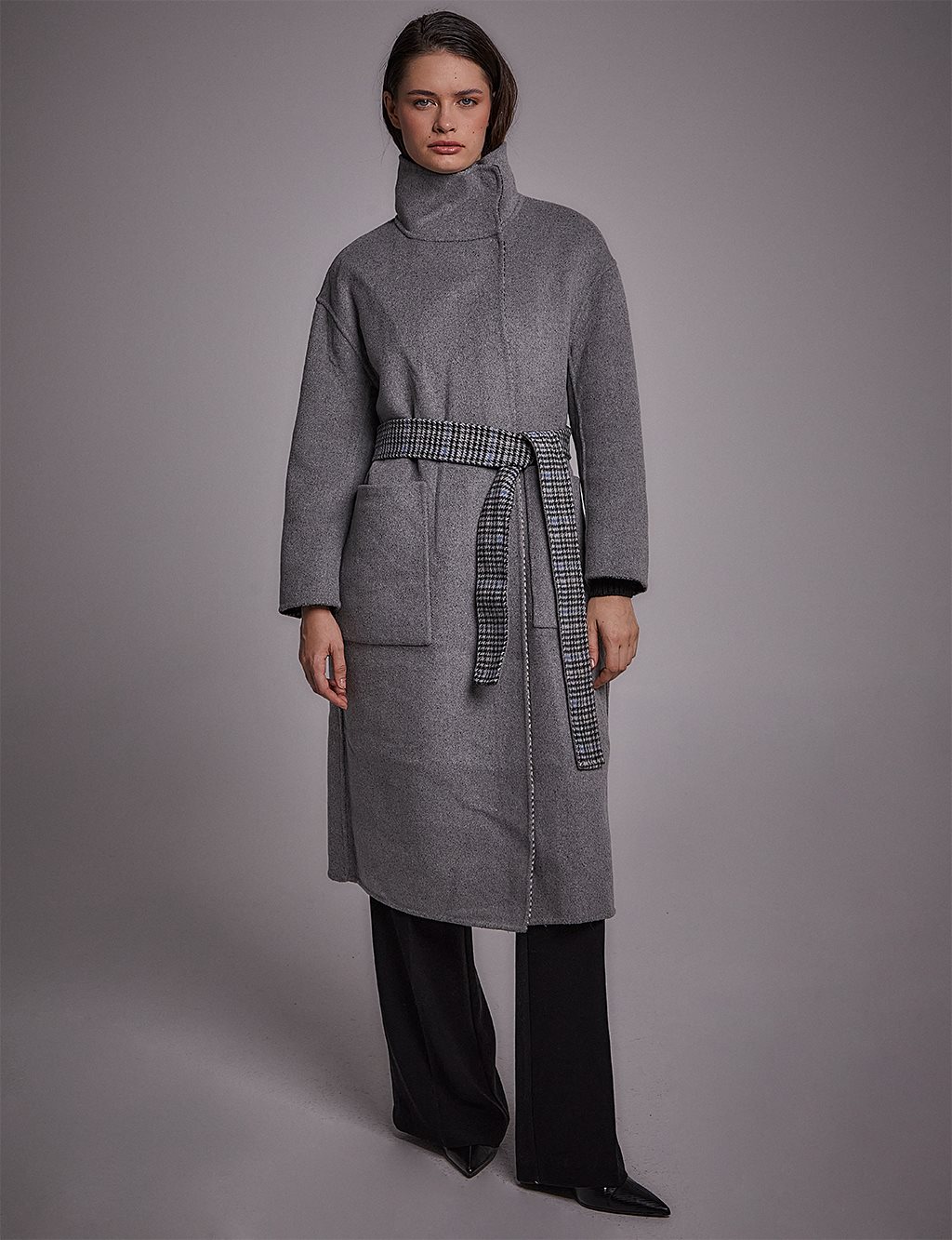Premium Wool Double-Sided Coat Grey