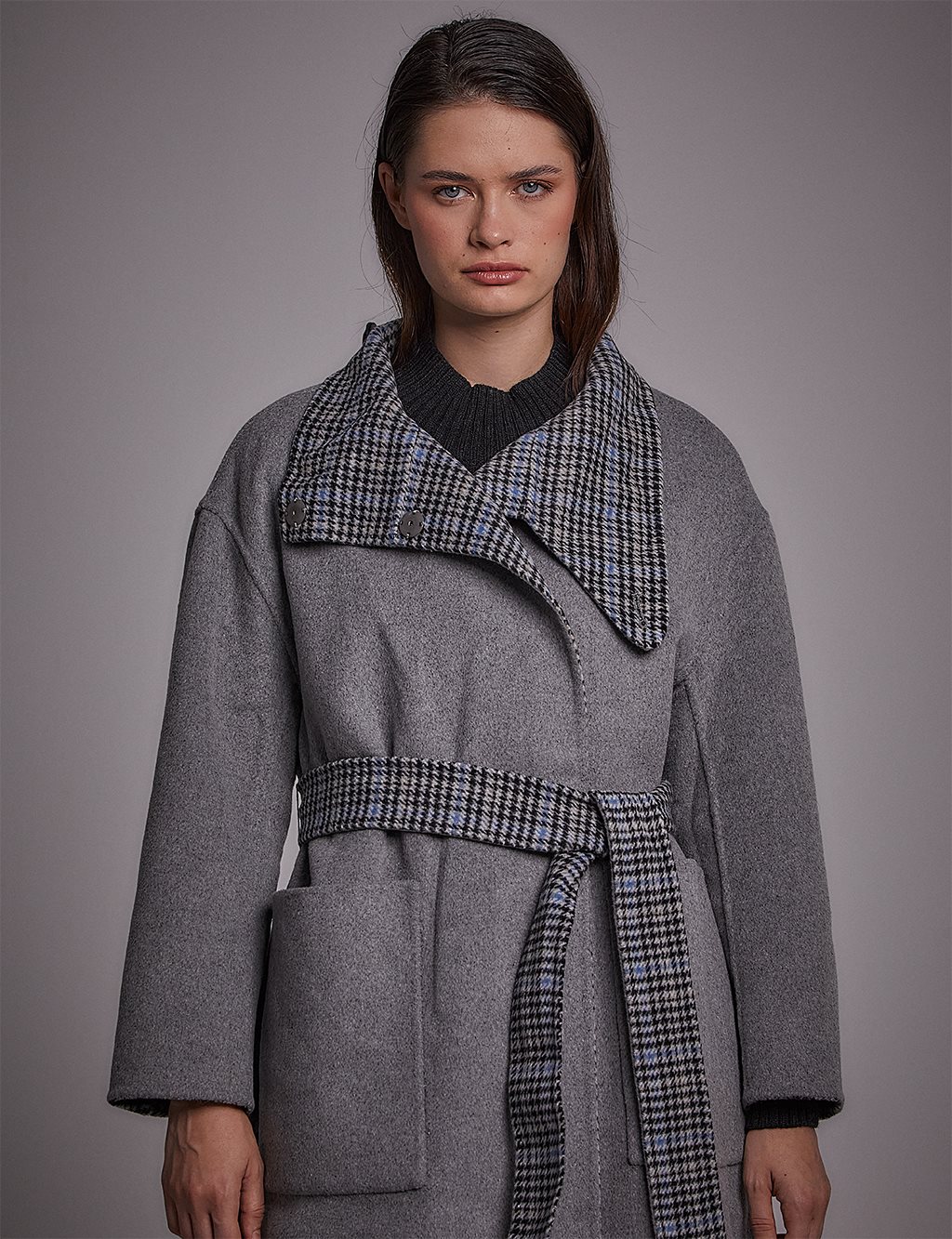 Premium Wool Double-Sided Coat Grey