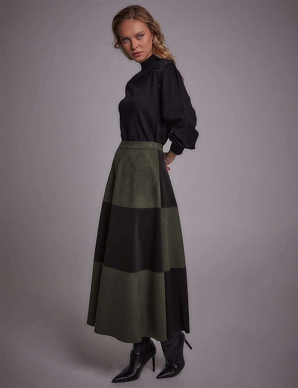 Piece A-Line Skirt Emerald