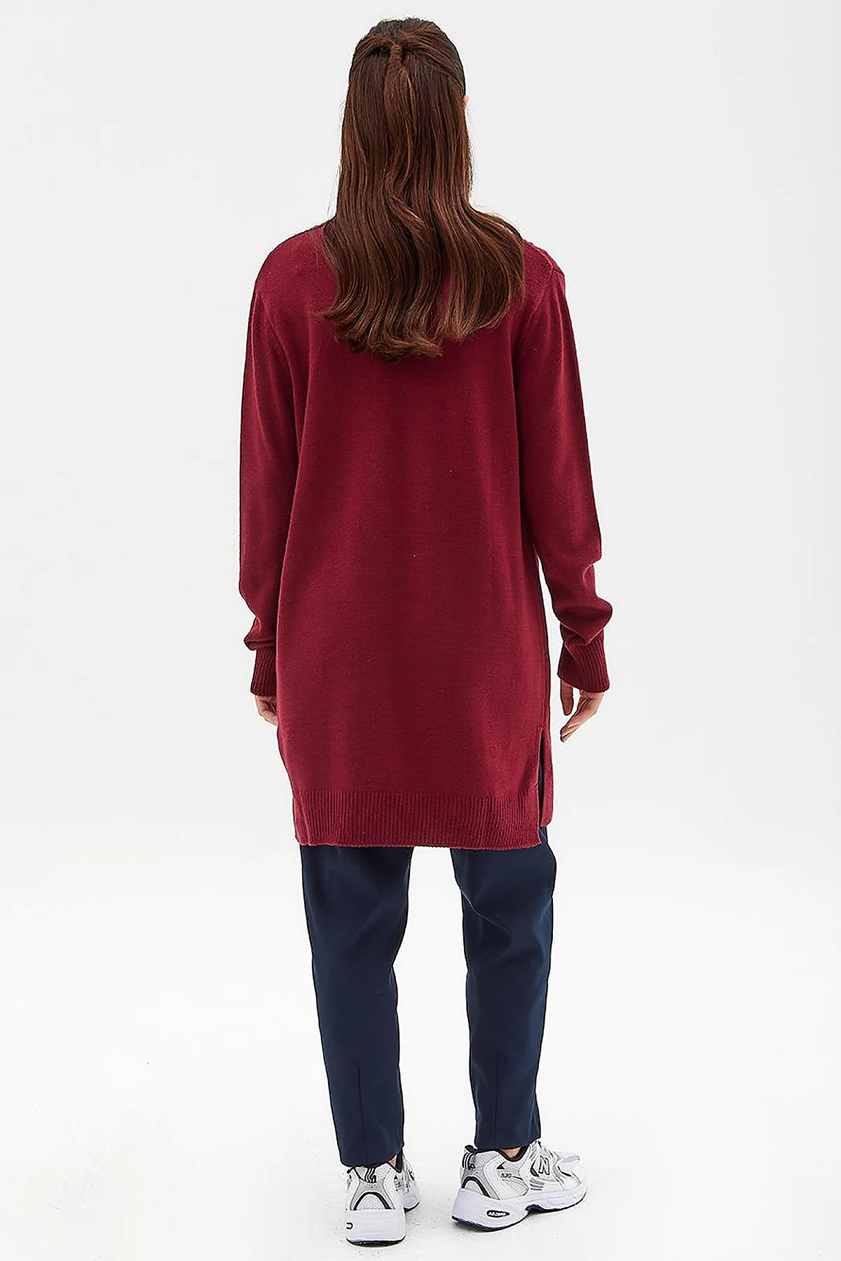 Rhinestone Knitwear Tunic Burgundy