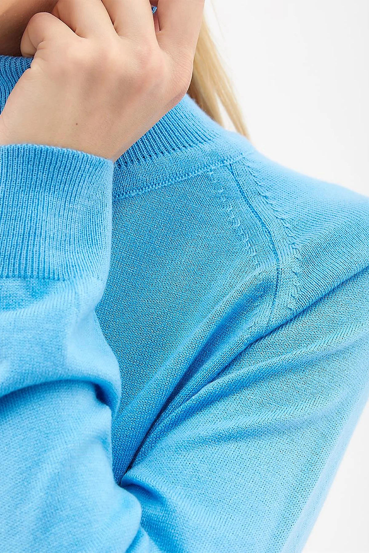 Turtleneck Knitwear Blouse Sky Blue