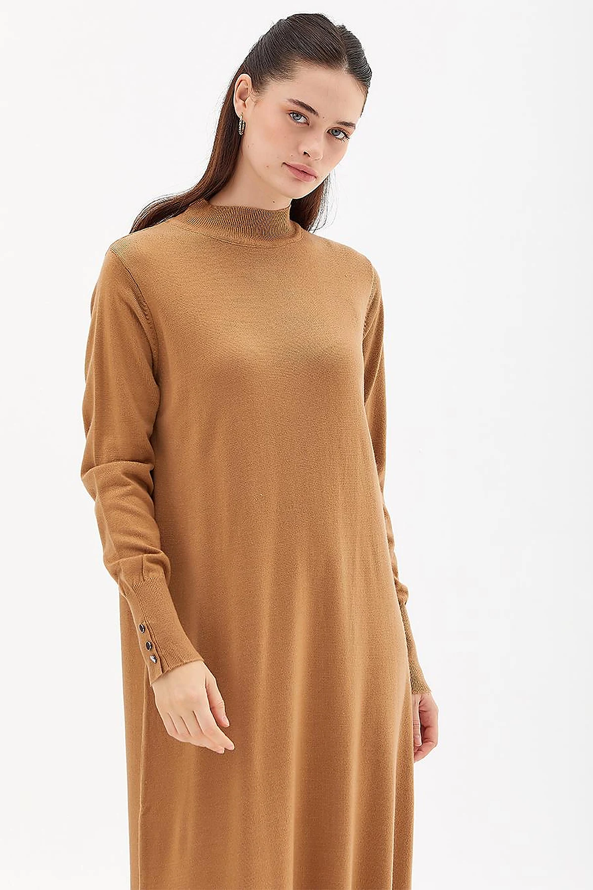 Half Turtleneck Knitwear Dress Beige 
